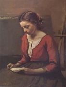 Jean Baptiste Camille  Corot La liseuse (mk11) Germany oil painting artist